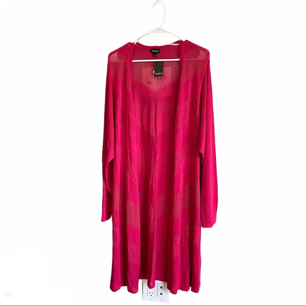 Torrid Long Pink Cardigan